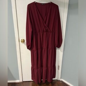 Kojooin Maroon Maxi Dress 5x